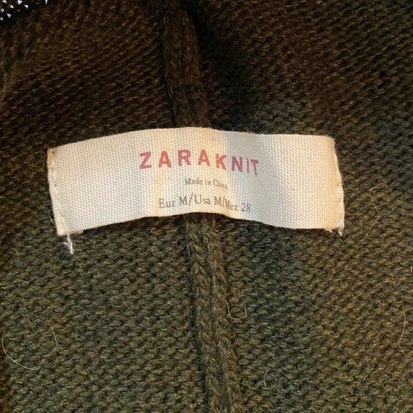 Zara Army Green Knit Shrug Sweater Women’s Size Medium. - Picture 2 of 7
